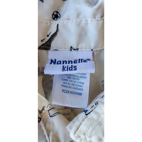 Nannette Kids Boys Size Dinosaur Button Down Long Sleeve Shirt 18 Months Dinos - Picture 3 of 9